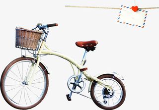 女士老式自行车免抠