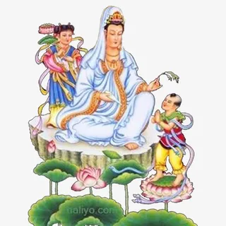 观音菩萨与童子免抠