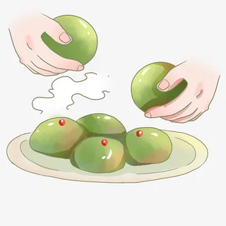 手青团绿色清明免抠