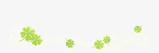 绿叶四叶花漂浮装饰免抠