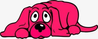 手绘可爱粉色小狗免抠