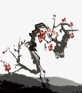 水墨梅花免抠