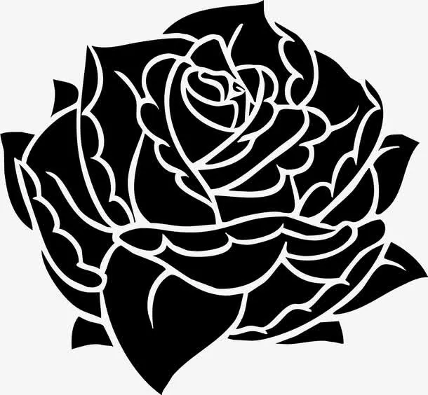 玫瑰花线稿图免抠