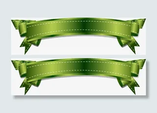 绿色丝带装饰免抠