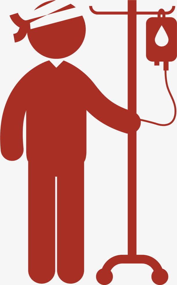 病人剪影卡通免抠