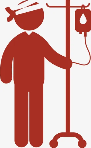 病人剪影卡通免抠