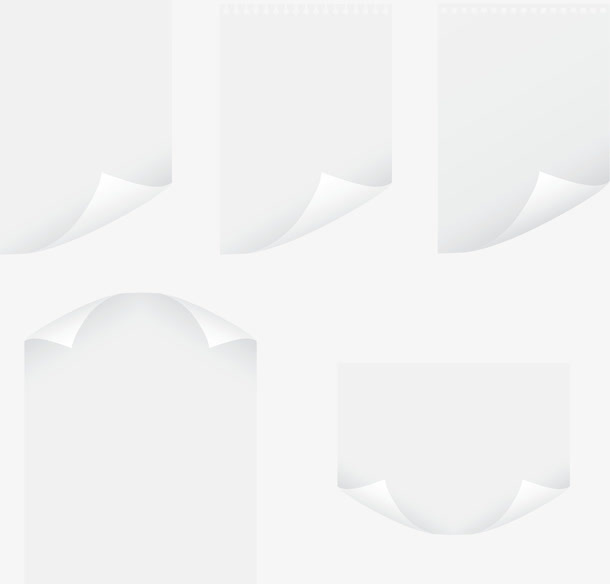 卷边的白纸免抠