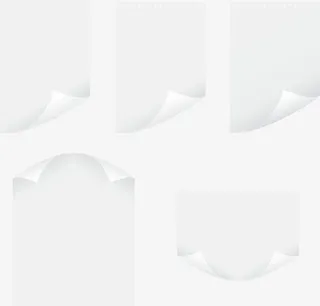 卷边的白纸免抠