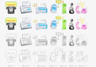 矢量彩色可爱电话手机图标免抠