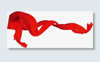 红色飘带国庆节海报免抠