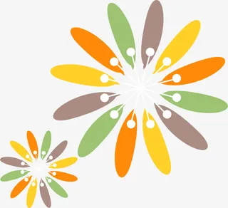 手绘彩色花纹免抠