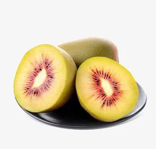 黑色碟子上的红心猕猴桃免抠