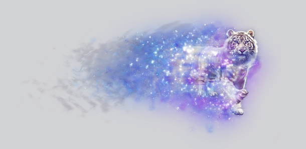 超级酷炫星空白虎PSD分层免抠免抠