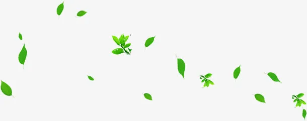 绿色烂漫春天树叶飞舞抽象免抠