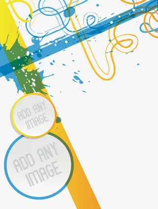 水彩条纹泼墨海报免抠