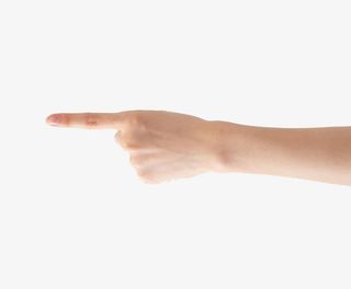 向左侧指着手背朝外图免抠