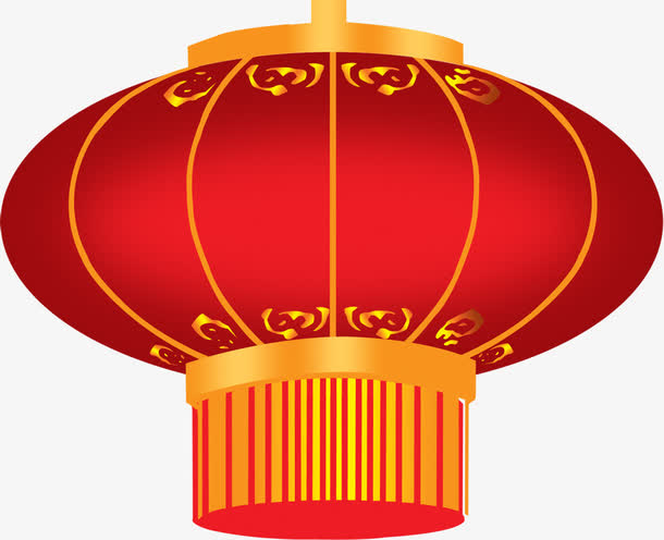 手绘新年喜庆红色灯笼装饰免抠