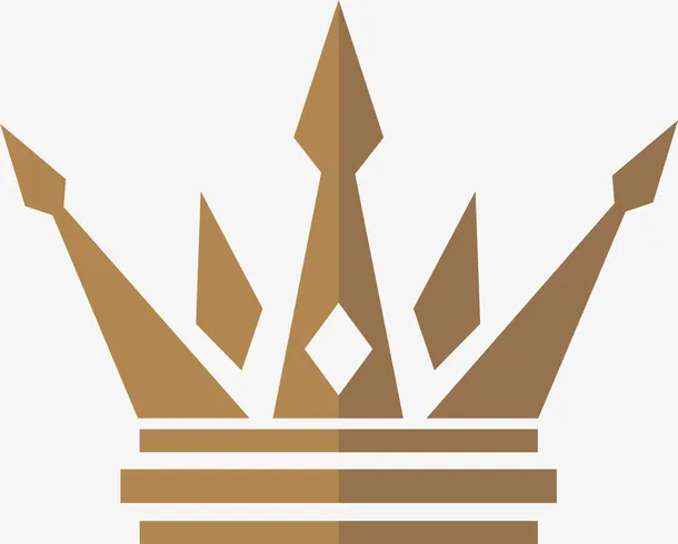 咖啡色简约皇冠免抠