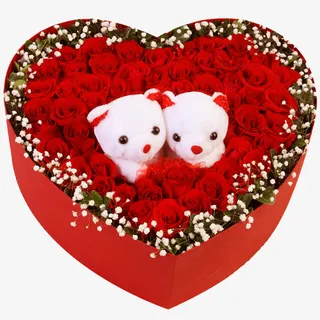心形玫瑰礼盒免抠