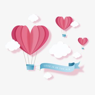 情人节粉红创意折纸爱心装饰免抠手绘/卡通卡通元素