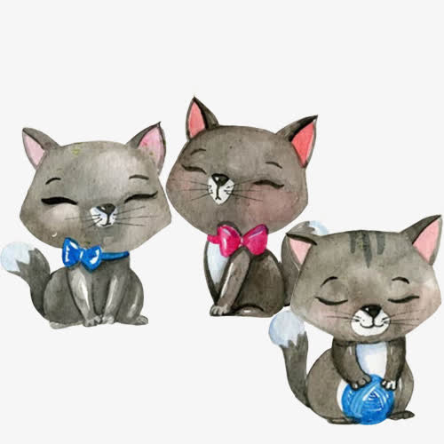 小猫眯眼表情合集手绘画免抠