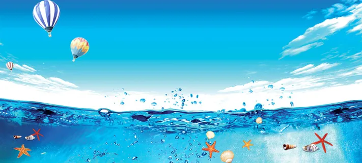 海底世界大气文艺海洋蓝色背景高清