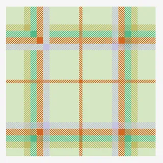 矢量手绘彩色格子餐布免抠
