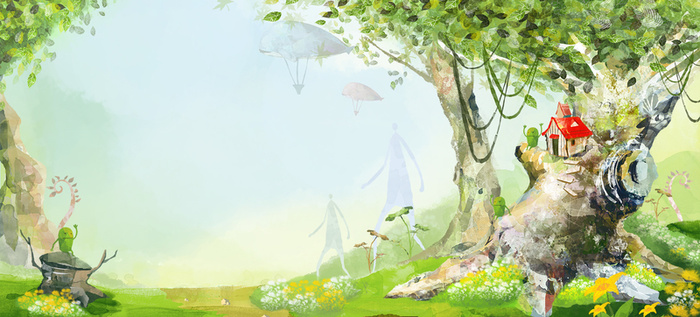 手绘背景插画图片高清