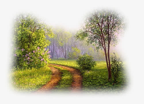 背景春天道路装饰