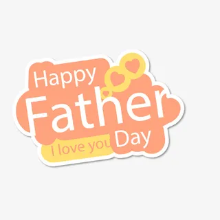 红色父亲节标签矢量图免抠