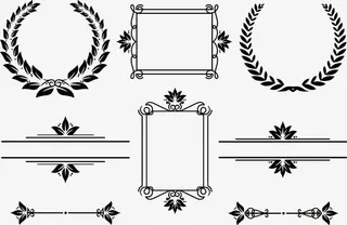 欧式复古装饰花纹素材免抠