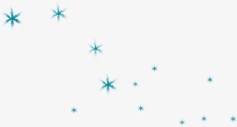 蓝色雪花装饰免抠