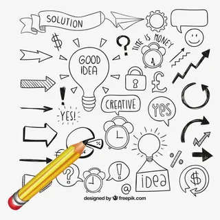 矢量笔和手绘图案免抠