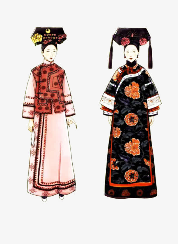 古代旗袍女裙图片素材免抠