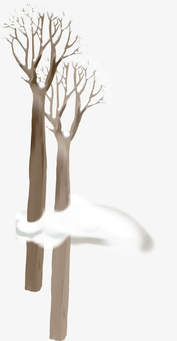 树枝冬季雪景素材免抠
