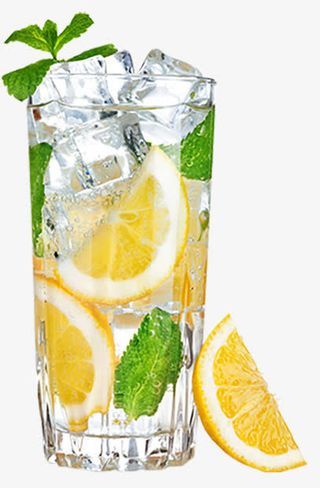 冰柠檬果汁冷饮薄荷叶夏季免抠