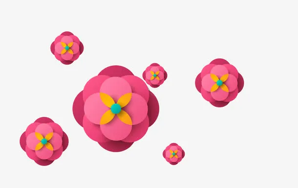 3D立体花朵装饰免抠