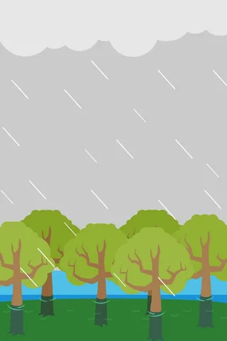 自然灾害水灾卡通手绘简约背景高清