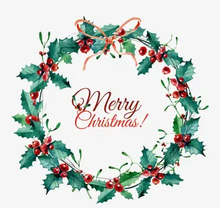 圣诞花圈平安夜素材免抠