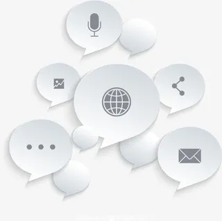 白色纸质语言气泡矢量素材下载,免抠手绘/卡通卡通元素