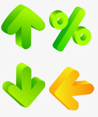 3D箭头和图表PNG图标免抠