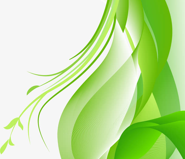 春天动感绿叶背景矢量免抠