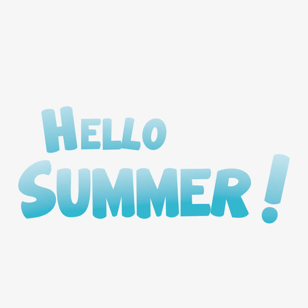 蓝色summer艺术字免抠