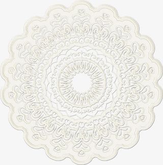 杯垫剪纸乳白色优雅免抠