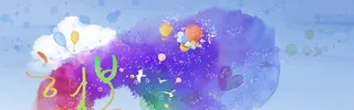 唯美水彩背景banner