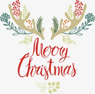 树枝鹿角花纹免抠