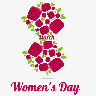 玫瑰花女生节矢量免抠