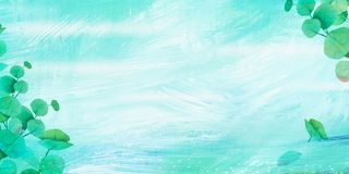 文艺清新唯美朦胧春天绿色通用背景高清卡通手绘背景