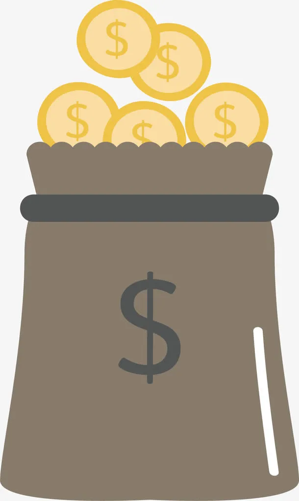装满金币的袋子免抠