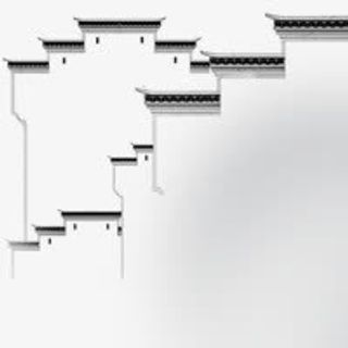 手绘古风城墙主页装修免抠